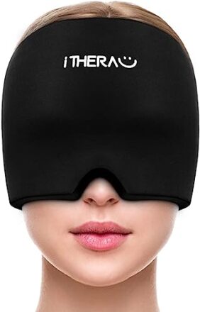 iTHERAU Migräne Maske - Migräne mütze Kopfschmerzen & Migräne Relief Hut Kühlmütze kühlpacks kühlende schlafmaske migräne haube migräne kappe  